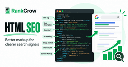 HTML SEO guide illustration showing key webpage structure and SEO-related HTML elements