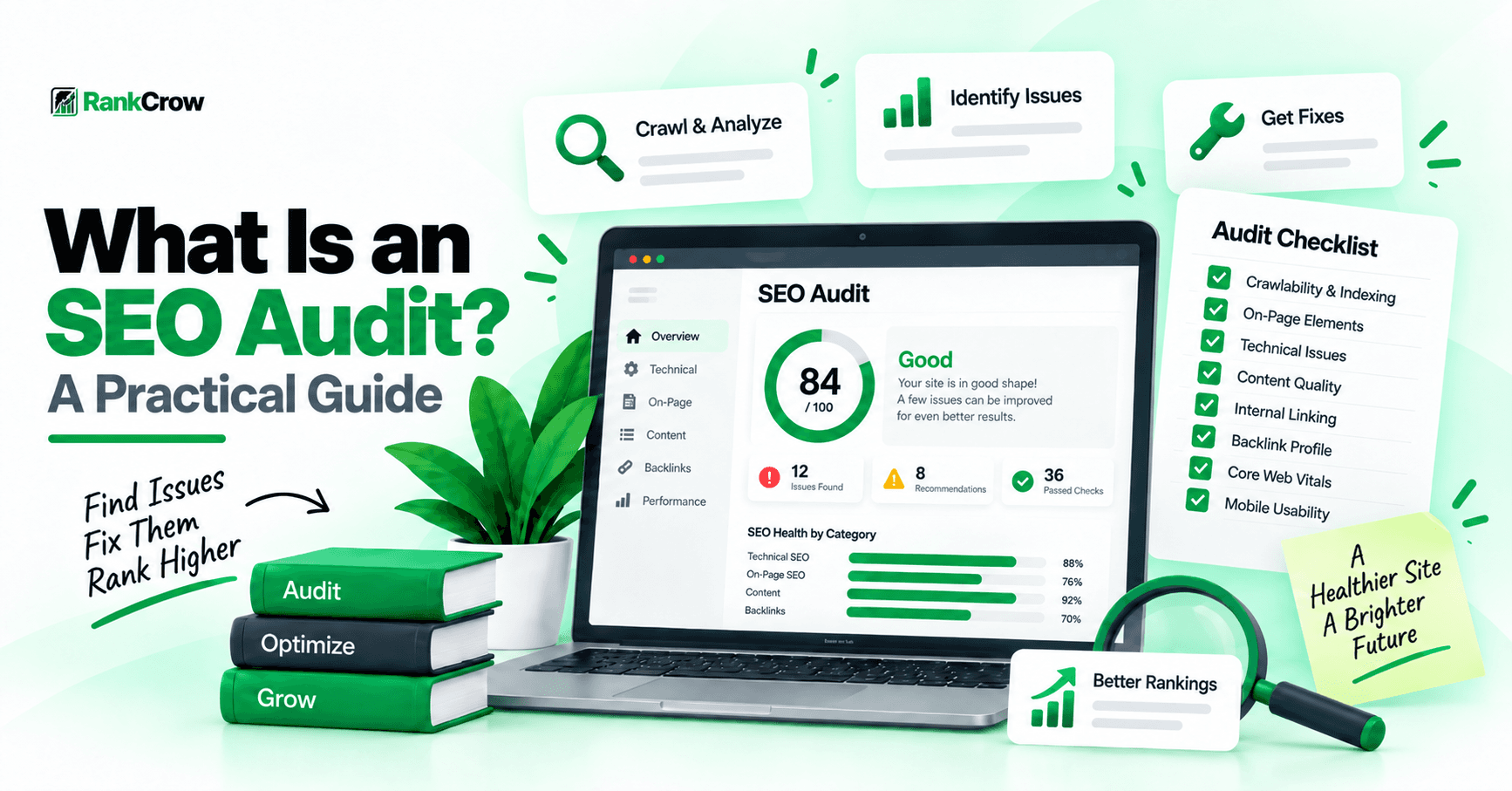 What is an SEO audit practical guide by RankCrow