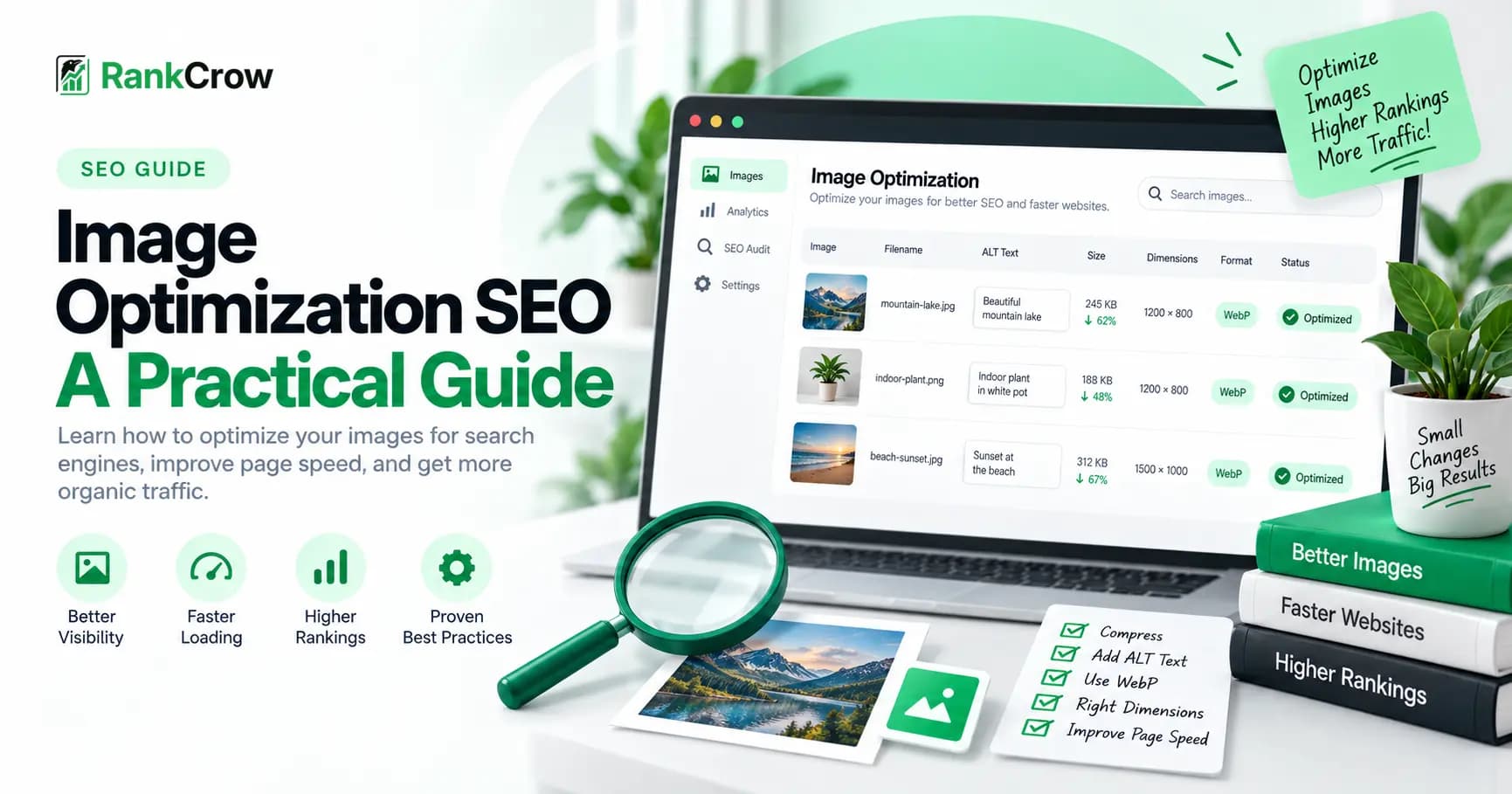 Image optimization SEO practical guide by RankCrow